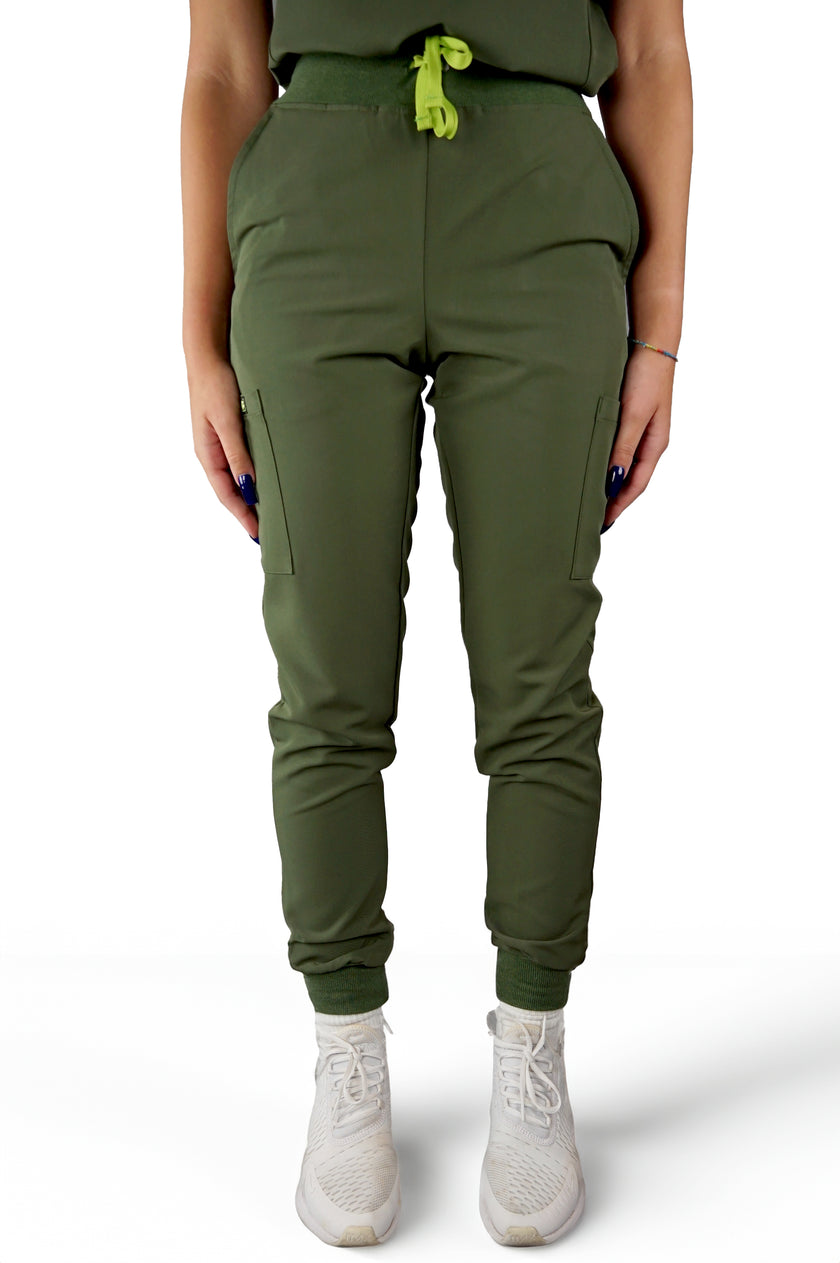 Women's Jogger - Olive - Front view