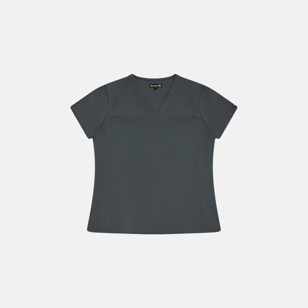 Women's Anna Scrub Top - Charcoal Grey